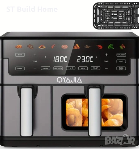 Дигитален въздушен фритюрник 10L • Две зони • 10-в-1 – STBuildHome, снимка 6 - Фритюрници - 51740742