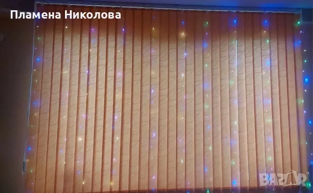 Коледни лампички с 300Led лампи 3 метра на 3 метра ,коледна завеса с дистанционно. С кукички за зака, снимка 5 - Декорация за дома - 48054500