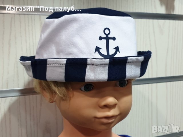 Нова детска моряшка шапка идиотка с Котва, от 10 години до 15 години, снимка 3 - Шапки, шалове и ръкавици - 29974335