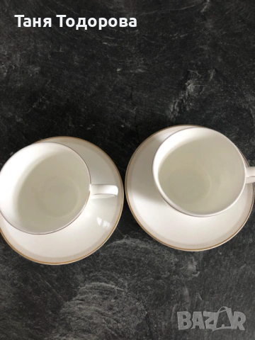 2 чаши за чай или дълго кафе от фин костен порцелан на марката Royal Doulton. Цената е за двата сета, снимка 3 - Сервизи - 54067923