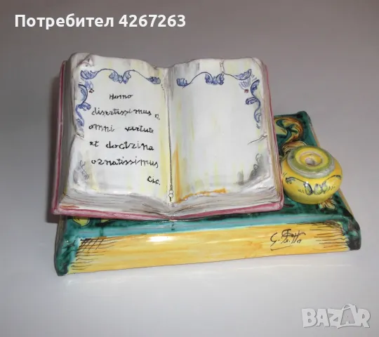 Уникална италианска статуетка, майолика, изцяло ръчна изработка