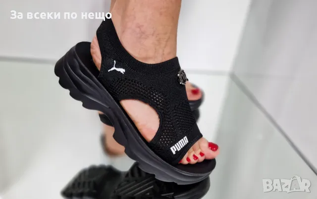 Puma Дамски Черни Сандали С Метален Акцент Пума Код P606, снимка 2 - Сандали - 50427878