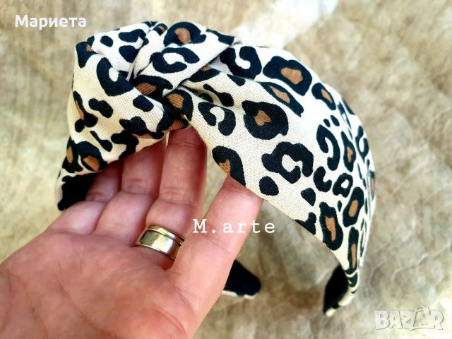 Леопардова диадема с възел Ръчна Изработка Диадеми , снимка 3 - Аксесоари за коса - 38460419