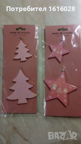 Дървени Коледни играчки елхи и звезди.Коледни декорации., снимка 4 - Декорация за дома - 38852834