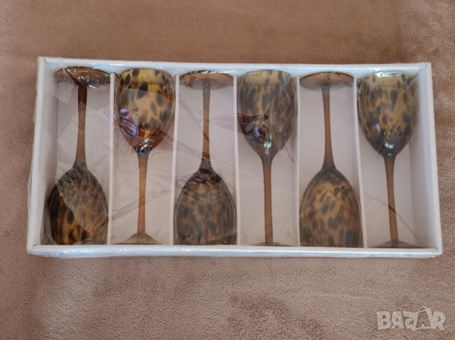 Винтидж чаши за бяло вино сервиз 6 броя, Амбър. , снимка 2 - Сервизи - 50737661