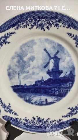 *Kahla* ГДР -колекционерска порцеланова стенна чиния от 70-те, снимка 2 - Пана - 53125799