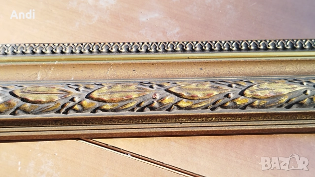 Дървена рамка за картина 88/72 старо злато с орнаменти, снимка 4 - Картини - 52667169