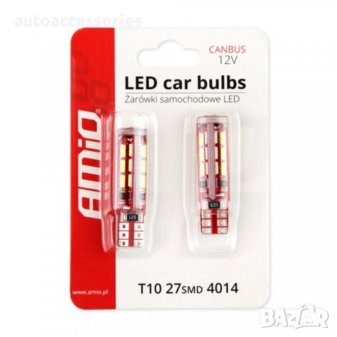 3000053470 Крушки диодни LED CANBUS T10e W5W 27xSMD 4014 12V 2бр 01440, снимка 2 - Аксесоари и консумативи - 36674597