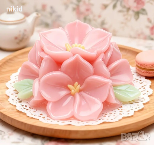 Звездно цвете Петумния Кусудама многостранно силиконов молд форма фондан гипс смола свещ шоколад, снимка 4 - Форми - 54072735