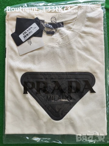 Бяла тениска Prada, снимка 6 - Тениски - 51316218