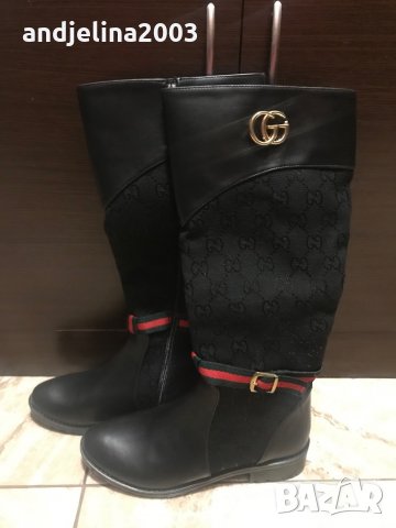 Дамски кожени ботуши Gucci и естествена кожа, снимка 1