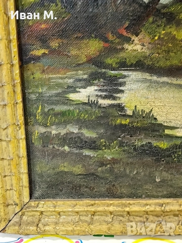 Стара маслена картина върху платно , снимка 4 - Картини - 52986977