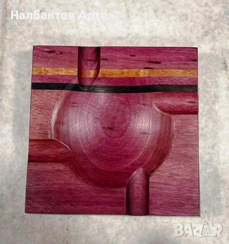 Пепелник за пури от екзотична дървесина - масив