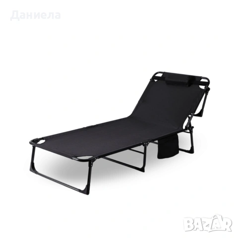 Сгъваемо къмпинг легло и градински шезлонг 2в1, с мек матрак и възглавница, снимка 5 - Градински мебели, декорация  - 53890118