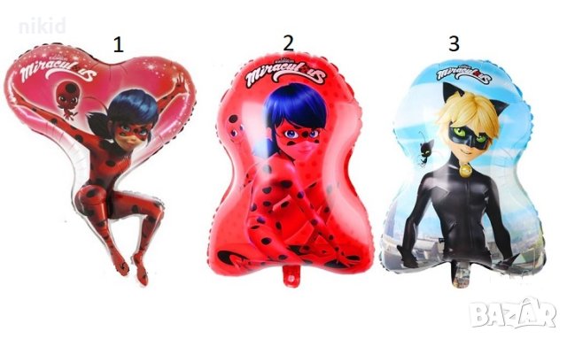 3 вида голям Калинката miraculous ladybug фолио фолиев балон хелий или въздух