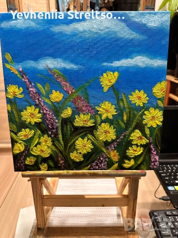 Картина маслом РОМАШКИ , снимка 3 - Картини - 52880522