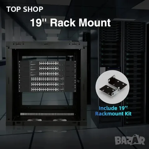 24-портов PoE превключвател, 10/100Mbps PoE+ портове, 2 Gigabit Ethernet Uplink