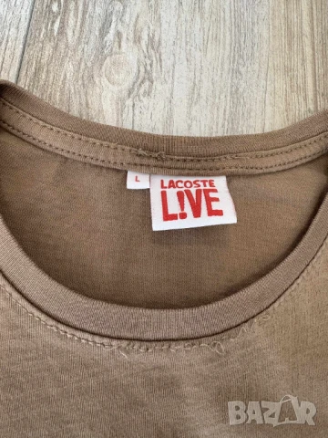 Lacoste Мъжка Тениска Размер L - Памук, Оригинална, Втора Употреба, снимка 4 - Тениски - 51179414