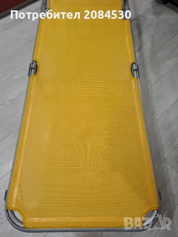 Алуминиев шезлонг със сенник 187/62см, снимка 6 - Градински мебели, декорация  - 49698246