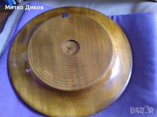Чиния за стена Полша дървена пирографирана лакирана 332мм диаметър, снимка 7 - Декорация за дома - 37060910