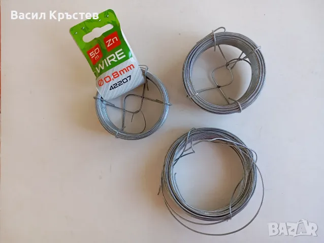 Цинкова тел 0,8 мм. и 1 мм., - Чешка, 50 м., снимка 1