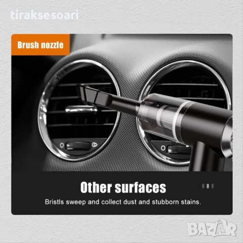 Мощна акумулаторна мини прахосмукачка 2 в 1, снимка 4 - Аксесоари и консумативи - 44401074