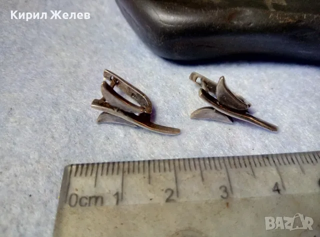Стари НЕЖНИ ФИГУРАЛНИ АНГЛИЙСКИ СРЕБЪРНИ ОБЕЦИ ПЕПЕРУДИ ОКСИДИРАНО СРЕБРО 925 РЪЧНА АРТ РАБОТА 39261, снимка 6 - Обеци - 48901279