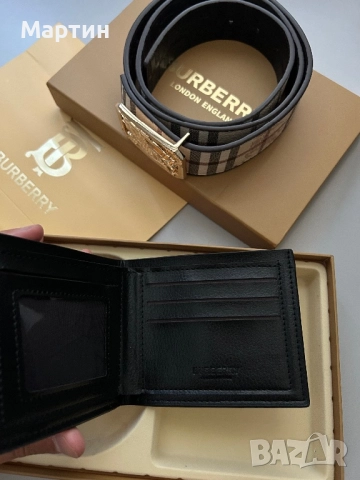 Колан и портфейл Burberry, снимка 3 - Колани - 51693642