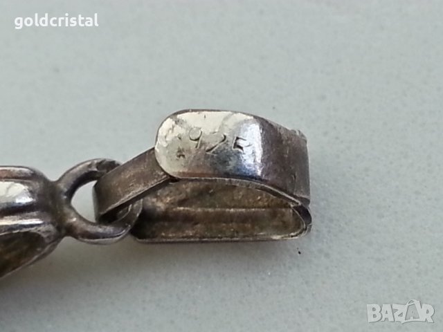 Сребърна висулка медальон с циркон , снимка 2 - Антикварни и старинни предмети - 42770883