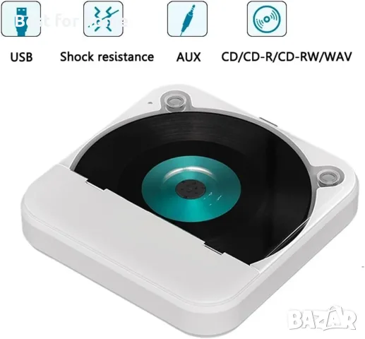 CD плейър, KC-606 външен автомобилен плейър с USB/AUX Lossless връзка, преносим CD плейър, снимка 2 - Аудиосистеми - 55861995