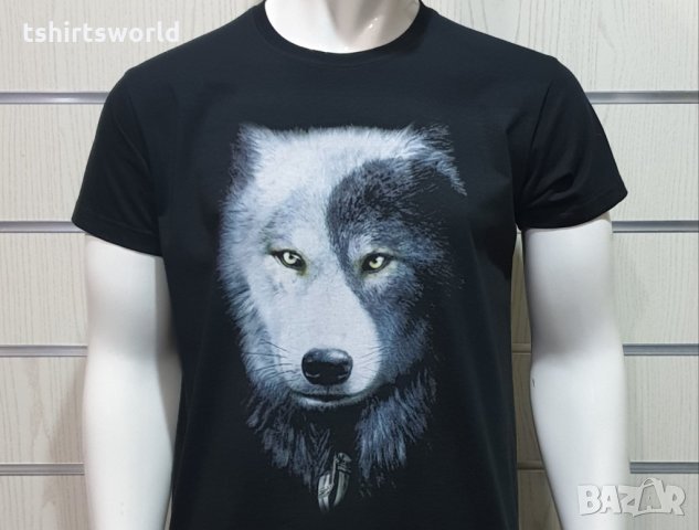 Нова детска тениска с дигитален печат Вълк Ин и Ян, Серия вълци, снимка 2 - Детски тениски и потници - 35095937