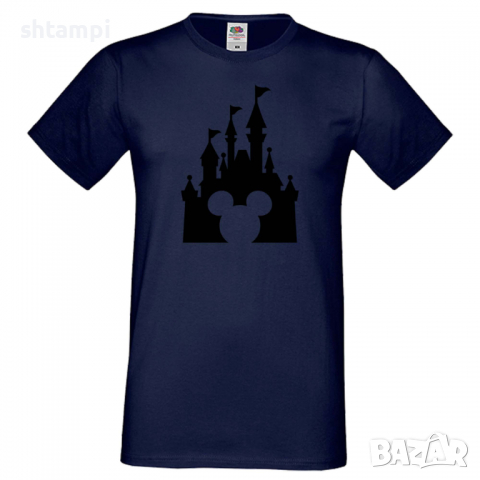 Мъжка тениска Mickey Head Disney Castle Подарък,Изненада,Рожден ден, снимка 6 - Тениски - 36576011