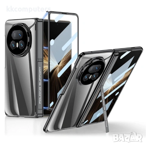 GKK Калъф за Honor Magic V5 5G Ultra Clear Magnetic Hinge с Протектор от Закалено Стъкло – Черен, Зл