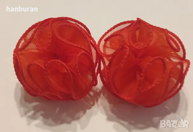 Червени кордели за коса, снимка 3 - Аксесоари за коса - 44214299