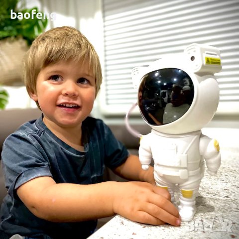Астронавт звезден LED проектор Izoxis, Нощна лампа за деца, 360 настройка, Дистанционно, Бял, снимка 3 - Лед осветление - 42791579