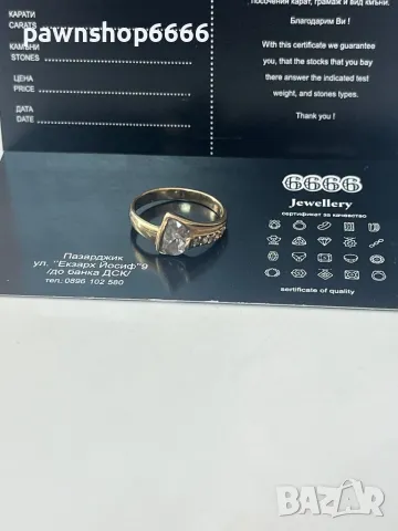 Златен пръстен 14 карата, снимка 5 - Пръстени - 47444811