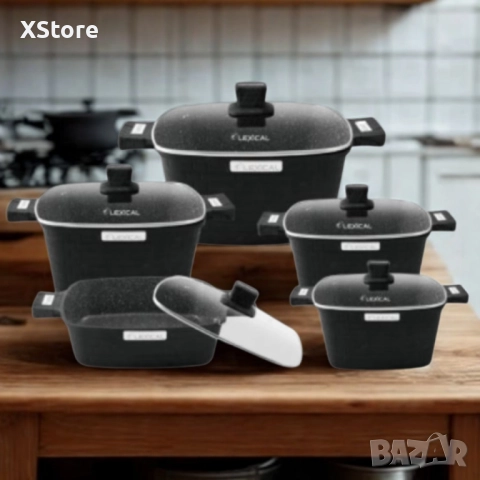Комплект касероли от 10 части Lexical, серия IMPERIAL FLEX SERIES от гранит, снимка 5 - Съдове за готвене - 52507392
