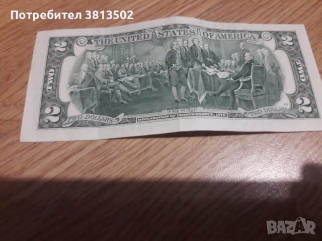 Два долара банкнота, снимка 2 - Нумизматика и бонистика - 42781526