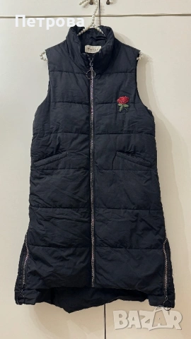 Черен дълъг елек, снимка 2 - Елеци - 53306642