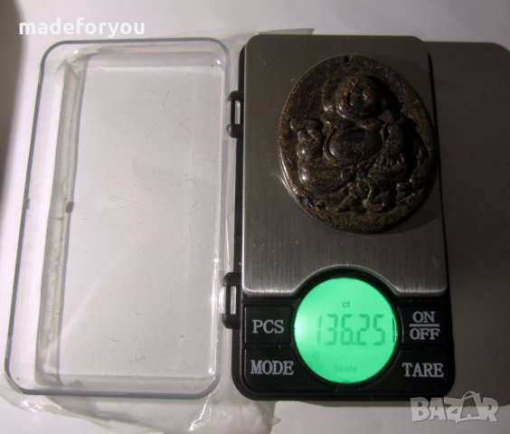 Буда медальон от естествен,натурален Бронзит 136.25 карата Индия, снимка 6 - Колиета, медальони, синджири - 35448134