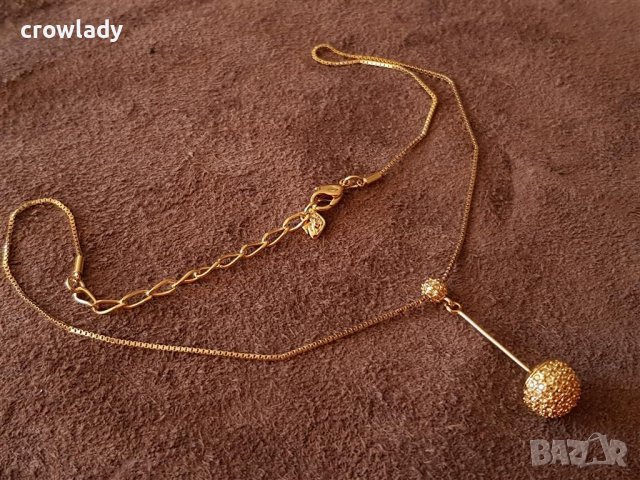 Уникално дизайнерско колие с 18к златно покритие и кристали SWAROVSKI, снимка 2 - Колиета, медальони, синджири - 42272149