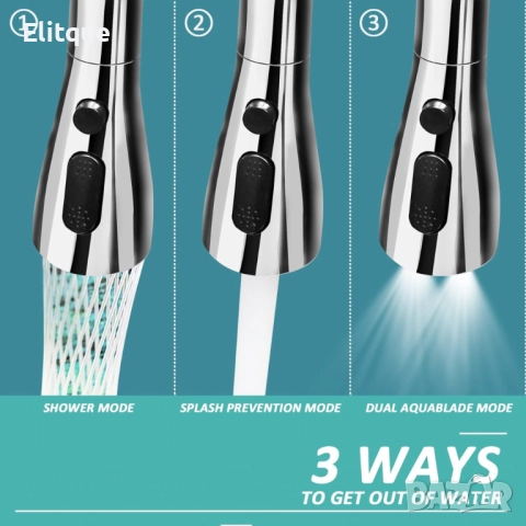 Въртящ се струйник за мивка – 720° с три функции и лесен монтаж, снимка 5 - Други стоки за дома - 52591822