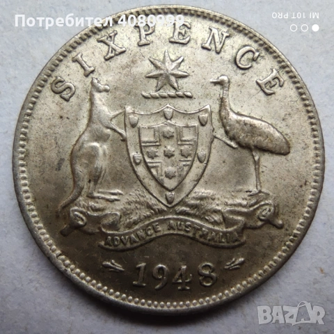 Австралия 6 пенса 1948