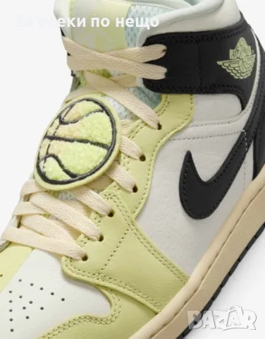 NIKE Air Jordan 1 Mid SE White/Yellow Дамски Маратонки👟Дамски Спортни Обувки Код P3009, снимка 2 - Маратонки - 56058759