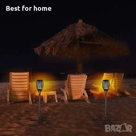 2 броя лампи за градина  тип ФАКЛИ с пламъчен ефект , снимка 6 - Соларни лампи - 50126955