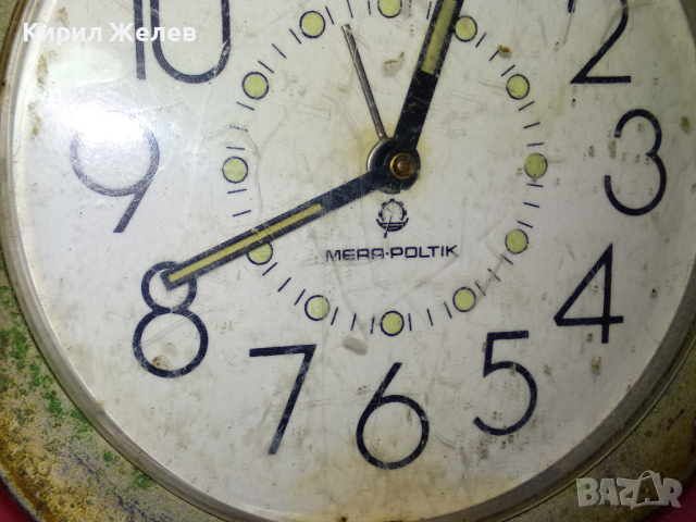 MERA-POLTIK Стар РЯДЪК ПОЛСКИ КОЛЕКЦИОНЕРСКИ МЕХАНИЧЕН БУДИЛНИК МЕРА-ПОЛТИК 26498, снимка 2 - Антикварни и старинни предмети - 44549131