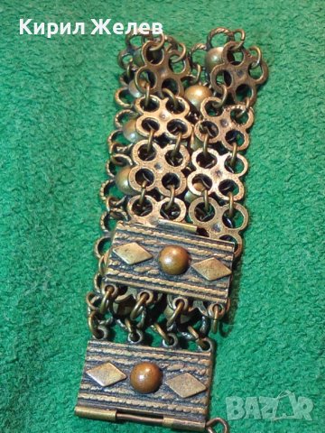 19 ВЕК ВЪЗРОЖДЕНСКА БРОНЗОВА ЕТНОГРАФСКА ГРИВНА РЪЧНА МАЙСТОРСКА СТАРА ИЗРАБОТКА НАКИТ УНИКАТ 27123, снимка 2 - Антикварни и старинни предмети - 36060617