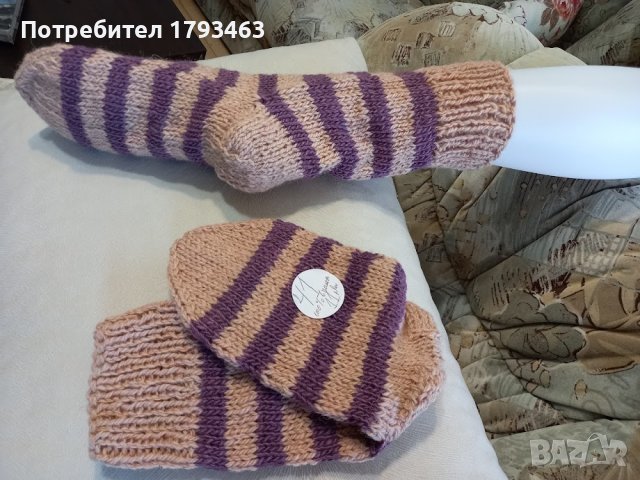 Ръчно плетени дамски чорапи от вълна размер 41, снимка 1