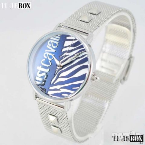JUST CAVALLI Zebra Mesh Blue JC1L077M0065. Нов дамски часовник