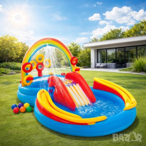 Детски басейн с пързалка / Надуваем детски център / Детски басейн с фонтан, снимка 8 - Надуваеми играчки - 54333062